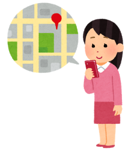 Googleマップで検索する女性