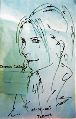 市橋達也が描いたリンゼイさんの似顔絵