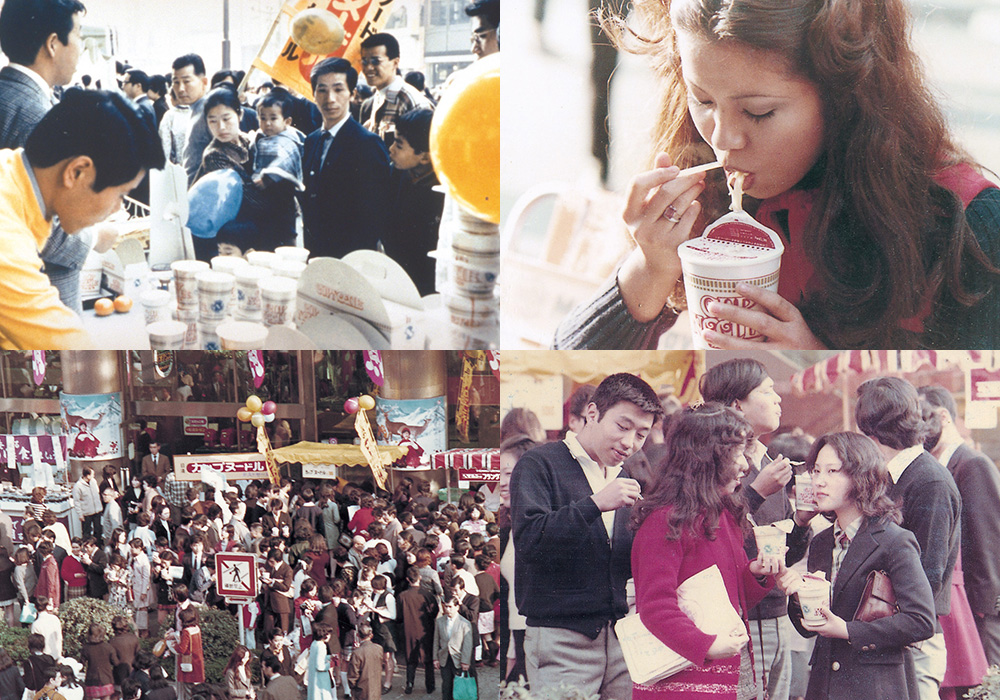 歩行者天国での試食